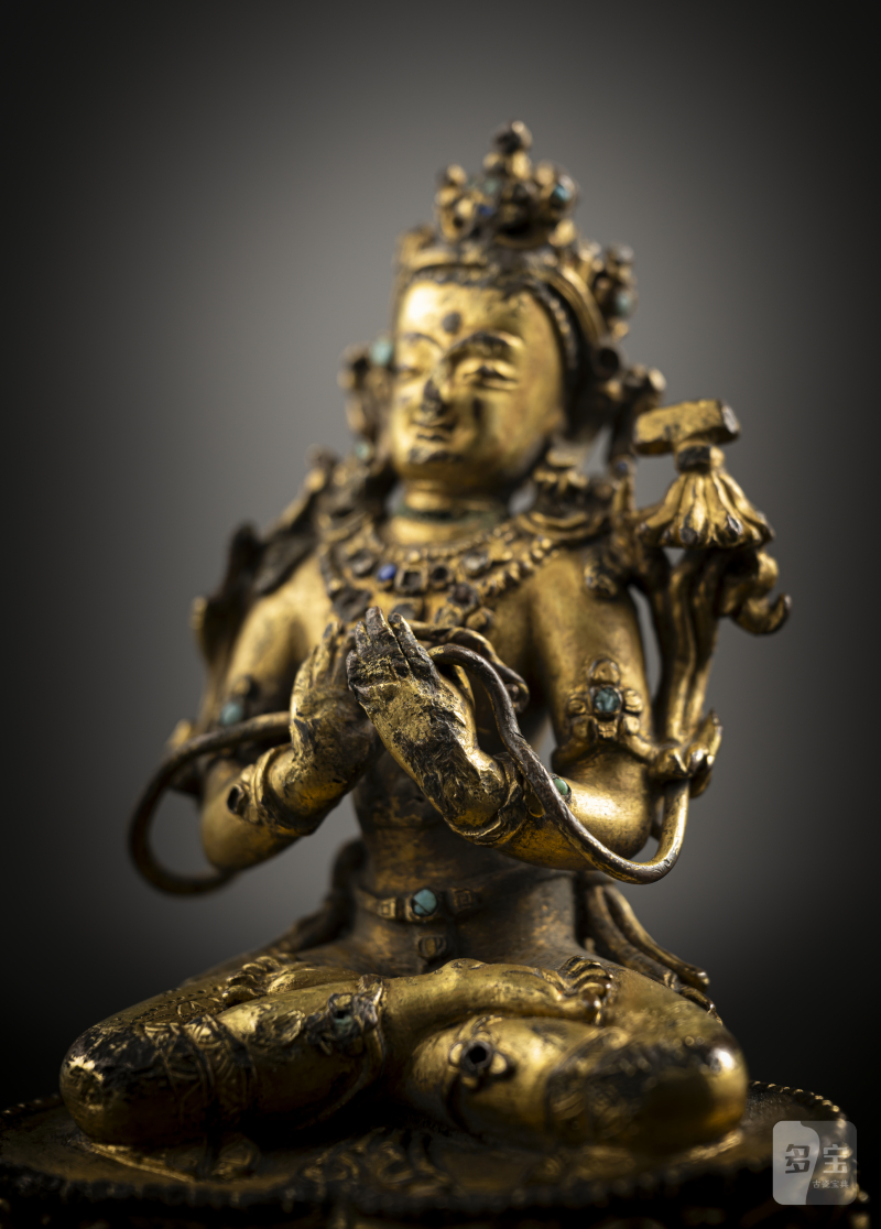 A GILT-COPPER FIGURE OF MANJUSHRI - 图5